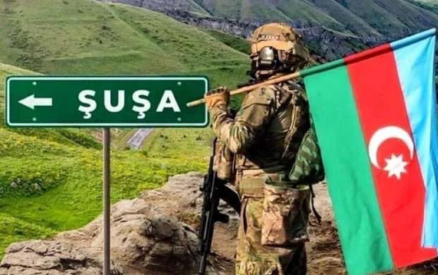 Şuşaya bayraq belə asıldı - VİDEO 