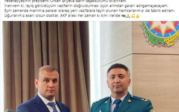 Tanınmış idmançıya yeni vəzifə verildi - FOTOLAR 
