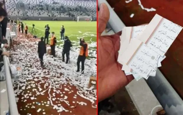 Türkiyədə böyük qalmaqal: Quranın səhifələrini kəsib... - FOTO/VİDEO 