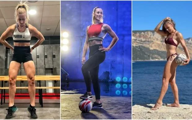 Qadın futbolçudan "freestyle" şou - VİDEO 