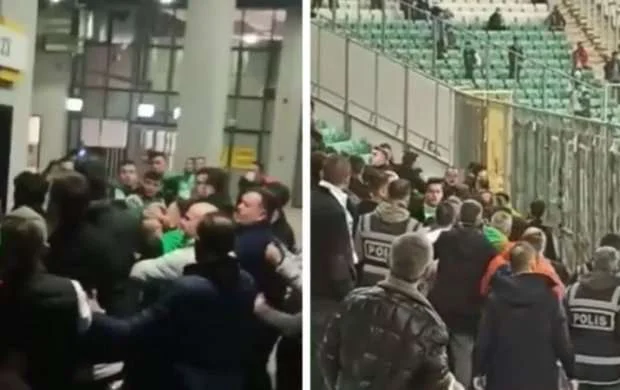 Namikin komandası xal itirdi, azarkeşlər arasında dava düşdü - video 