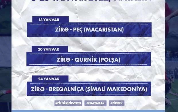"Zirə"nin Türkiyədəki rəqibləri bəlli oldu 