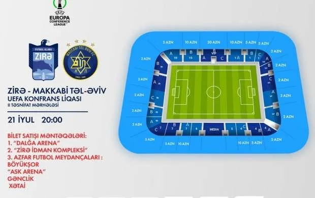 "Zirə" - "Makkabi" oyununun biletləri satışa çıxarılır 