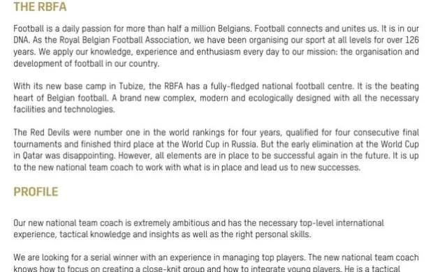 Futbol federasiyasından baş məşqçi üçün iş elanı - Kriteriyalar 
