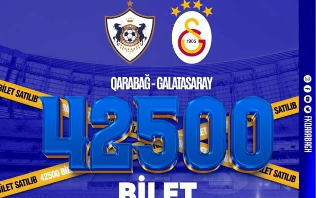“Qarabağ” “Qalatasaray”la oyuna satılan biletlərin sayını açıqladı 