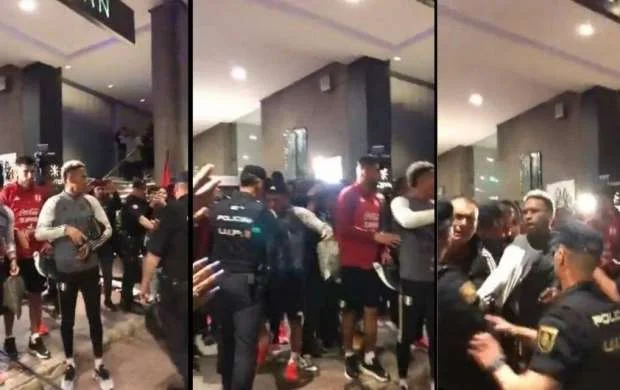 Millinin futbolçuları İspaniya polisi ilə əlbəyaxa oldular - VİDEO 