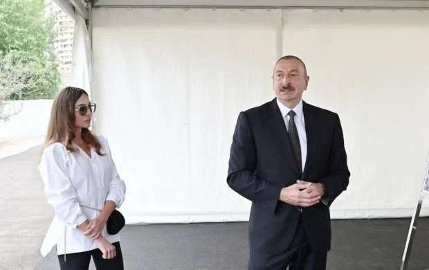 İlham Əliyev və Mehriban Əliyeva Neftçala Olimpiya İdman Kompleksinin açılışında iştirak ediblər 