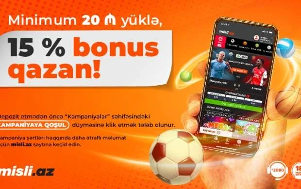 Misli.az 15 % BONUS kampaniyasına start verir! 