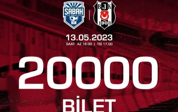 “Sabah” - “Beşiktaş” oyununa 20 min bilet satılıb 