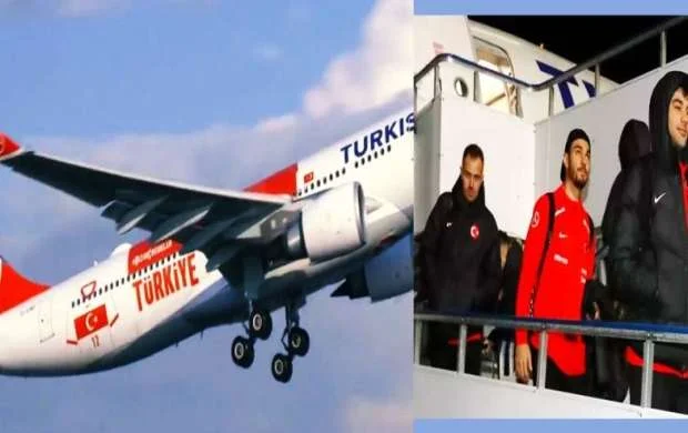 Türkiyə millisini aparan təyyarə təcili eniş etdi - Montella xəstəxanaya yerləşdirildi  