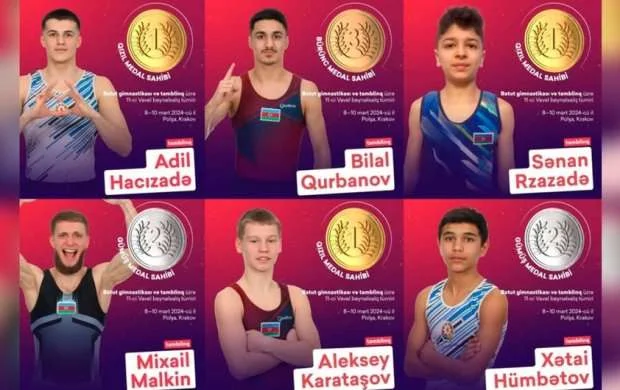 Azərbaycan gimnastlarından Polşada 6 medal 