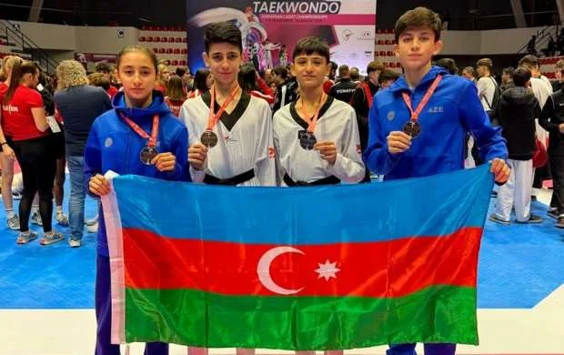 Azərbaycan taekvondoçularından Avropa birinciliyində dörd medal 