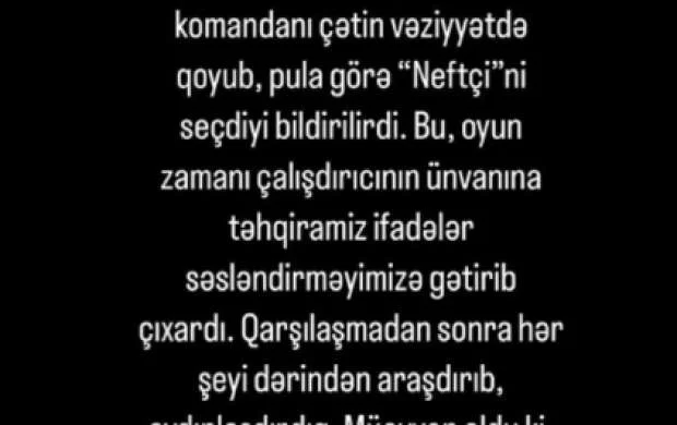 "Sumqayıt" azarkeşləri Samir Abasovdan üzr istədilər 