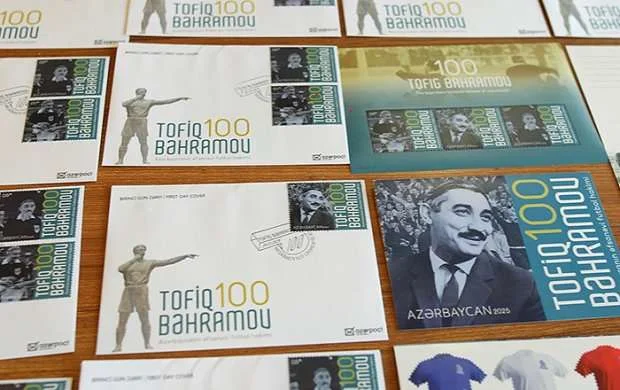 Tofiq Bəhramovun 100 illik yubileyinə aid poçt markaları - VİDEO/FOTO 