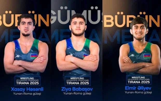 Azərbaycanın yunan-Roma güləşçilərindən 3 medal 