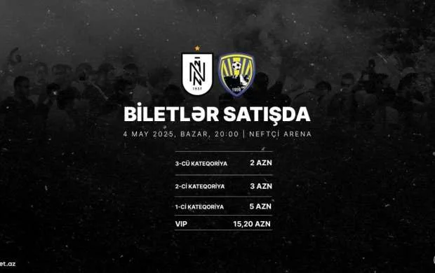 "Neftçi" - "Kəpəz" matçının biletləri satışda 