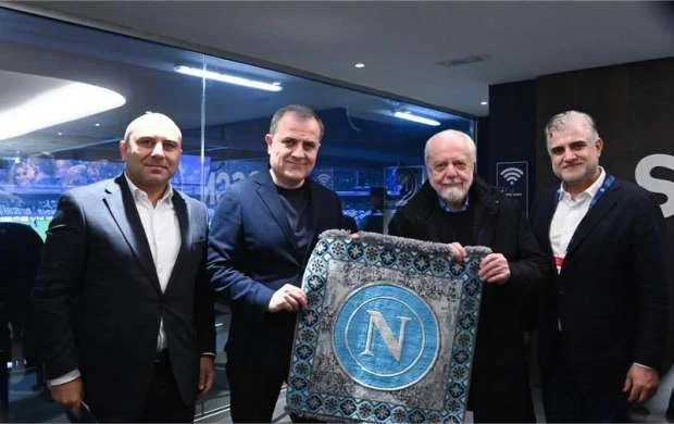 Ceyhun Bayramov "Napoli" - "Qarabağ" oyununu stadiondan izləyib - FOTOLAR 