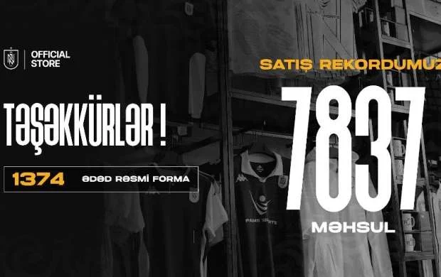 “Neftçi”nin rəsmi mağazasında rekord satış 
